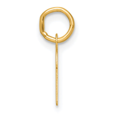14k Yellow Gold Lowercase P Pendant, Script Letter Charm for Women or Unisex Wear