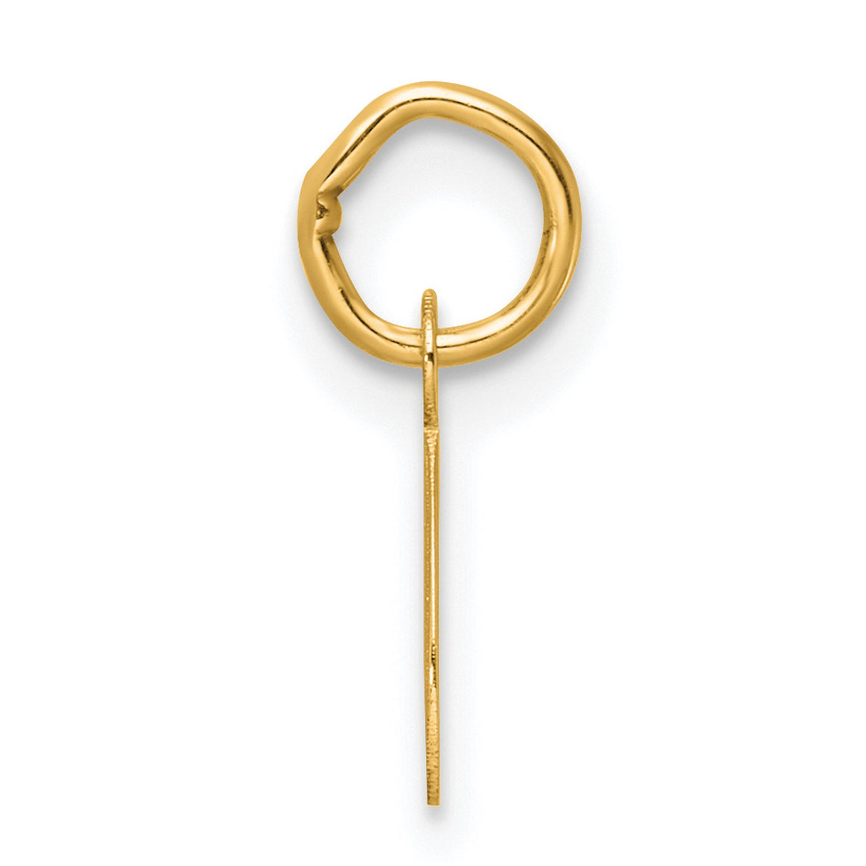 Small Script Letter Q Initial Charm Pendant in Real 14k Yellow Gold