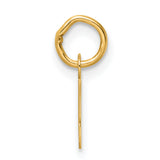 Small Script Letter Q Initial Charm Pendant in Real 14k Yellow Gold