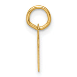 14k Yellow Gold Initial Pendant, Script Letter R Charm, Polished Cursive Design for Women