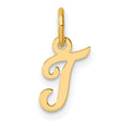 14k Yellow Gold Script J Initial Pendant Charm, Cursive Letter Monogram Jewelry for Women