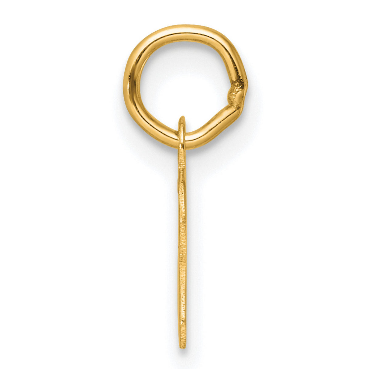 Small Script Letter U Initial Charm Pendant in Real 14k Yellow Gold