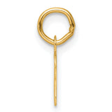 Small Script Letter U Initial Charm Pendant in Real 14k Yellow Gold