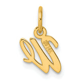 14k Yellow Gold Pendant, Script We Cursive Letter, Symbolic Unity Charm for Women
