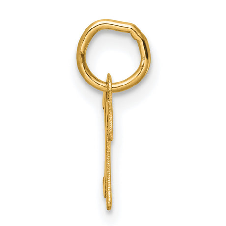 Small Script Letter X Initial Charm Pendant in Real 14k Yellow Gold