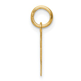 Small Script Letter Y Initial Charm Pendant in Real 14k Yellow Gold