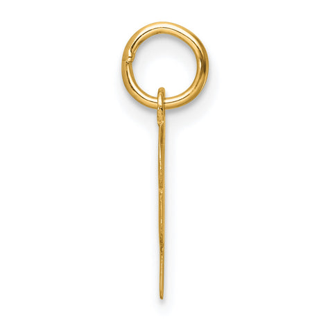Small Script Letter Y Initial Charm Pendant in Real 14k Yellow Gold