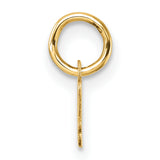 Polished and Satin Horizontal 2024 Charm Pendant in Real 14k Yellow Gold