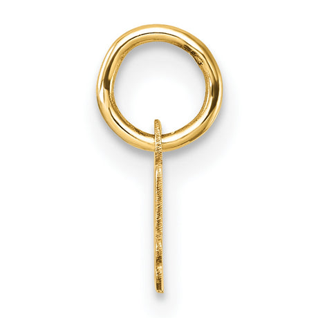 Polished and Satin Horizontal 2024 Charm Pendant in Real 14k Yellow Gold