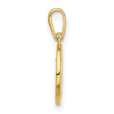 14k Yellow Gold Moon and Stars Pendant with Cubic Zirconia, Celestial Disc Charm for Women