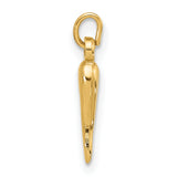 14k Yellow Gold Horn Pendant Charm, Italian Cornicello Amulet for Protection, Anti-Evil Eye Jewelry