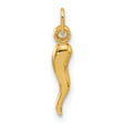 14k Yellow Gold Horn Pendant Charm, Italian Cornicello Amulet for Protection, Anti-Evil Eye Jewelry