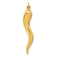 14k Yellow Gold Italian Horn Pendant, Cornicello Amulet Charm for Protection and Good Luck