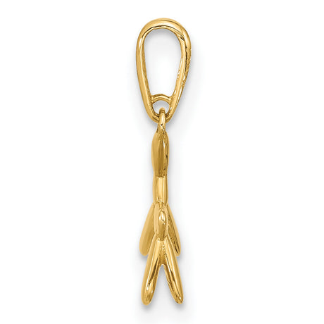 14k Yellow Gold Balloon Dog Pendant Charm, Whimsical 3D Puppy Design, Unisex Jewelry