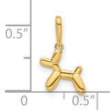 14k Yellow Gold Balloon Dog Pendant Charm, Whimsical 3D Puppy Design, Unisex Jewelry
