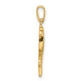 14k Yellow Gold Pisces Pendant with Cubic Zirconia Two Fish Zodiac Charm