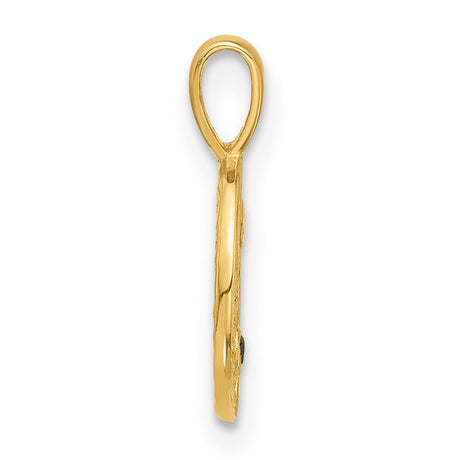 14k Yellow Gold Yin Yang Pendant with Cubic Zirconia, Eastern Philosophy Charm