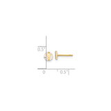 14k Yellow Gold Stud Earrings with Mother of Pearl and Cutout Cross Design
