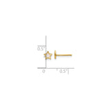 14k Yellow Gold Star Stud Earrings with Mother of Pearl Inlay, Celestial Design