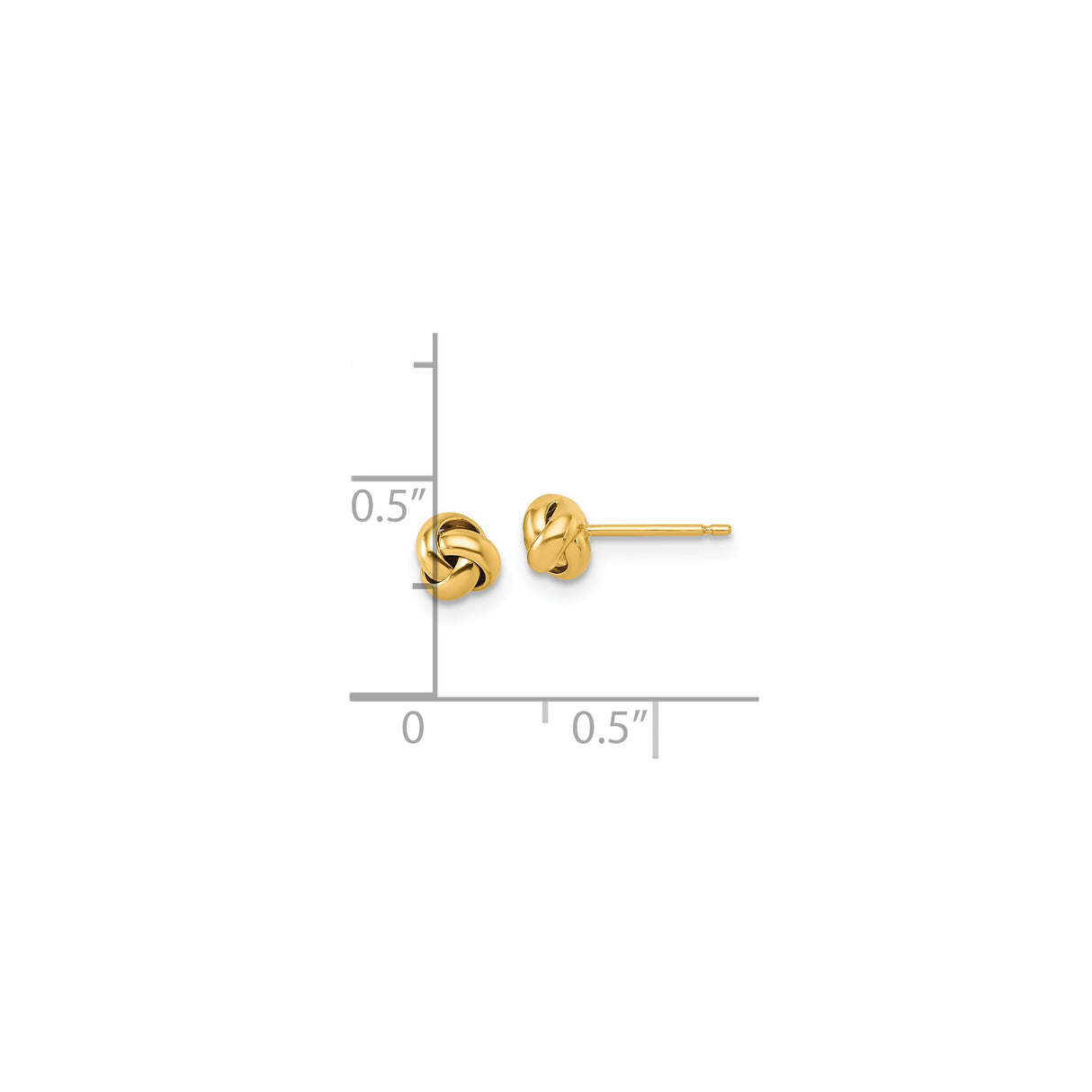 14k Yellow Gold Love Knot Stud Earrings, Classic Intertwined Knot Design for Women