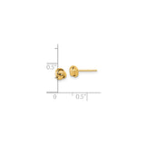 14k Yellow Gold Love Knot Stud Earrings, Classic Intertwined Knot Design for Women