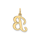 14k Yellow Gold Script Letter B Pendant Charm, Cursive Initial Jewelry for Women