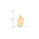 14k Yellow Gold Pendant, Lowercase Script Letter G Initial Charm, Dainty Monogram Jewelry