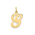 14k Yellow Gold Pendant, Lowercase Script Letter G Initial Charm, Dainty Monogram Jewelry