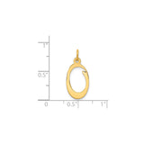 14k Yellow Gold Ichthys Fish Pendant with Open Design, Christian Symbol for Women