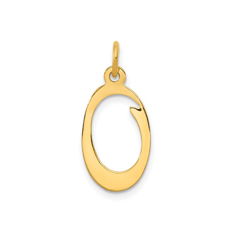 14k Yellow Gold Ichthys Fish Pendant with Open Design, Christian Symbol for Women