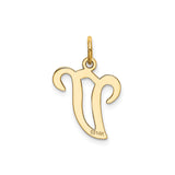 14k Yellow Gold Virgo Zodiac Pendant, Script Design Astrology Charm for Women or Unisex Wear