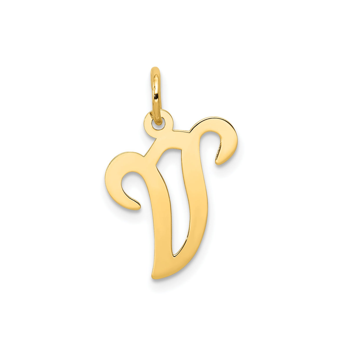14k Yellow Gold Virgo Zodiac Pendant, Script Design Astrology Charm for Women or Unisex Wear