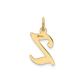 14k Yellow Gold Letter Z Pendant, Script Initial Charm, Dainty Custom Jewelry for Women