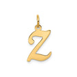 14k Yellow Gold Letter Z Pendant, Script Initial Charm, Dainty Custom Jewelry for Women