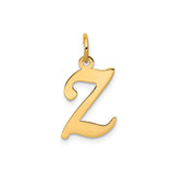 14k Yellow Gold Letter Z Pendant, Script Initial Charm, Dainty Custom Jewelry for Women