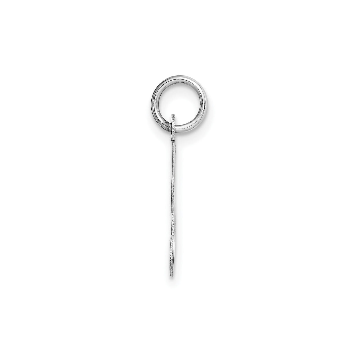 14k White Gold Initial B Pendant, Polished Script Letter Charm, Dainty Cursive Monogram Jewelry