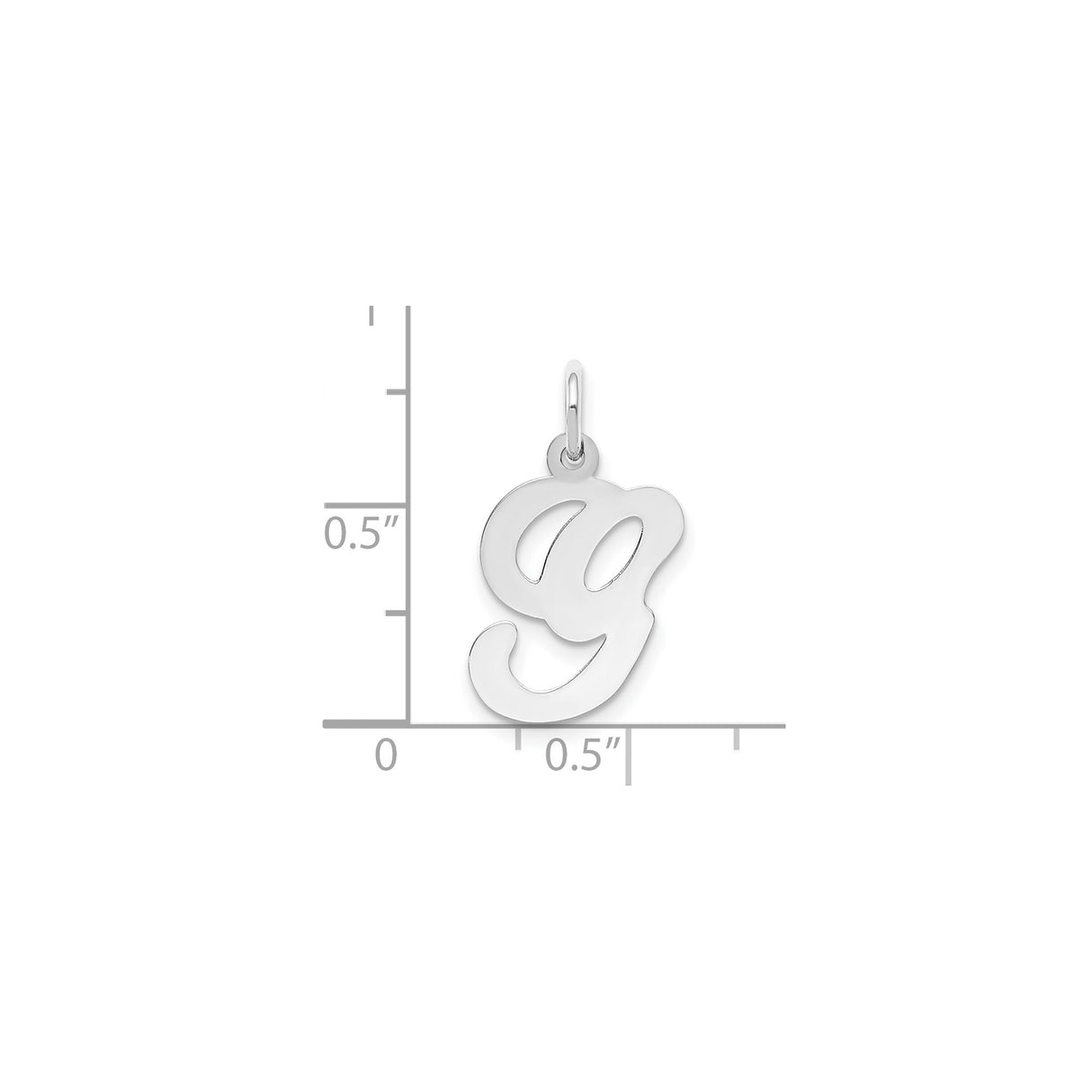 14k White Gold Lowercase G Initial Pendant, Script Letter Charm, Dainty Monogram Jewelry