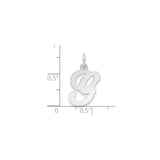 14k White Gold Lowercase G Initial Pendant, Script Letter Charm, Dainty Monogram Jewelry