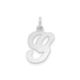 14k White Gold Lowercase G Initial Pendant, Script Letter Charm, Dainty Monogram Jewelry