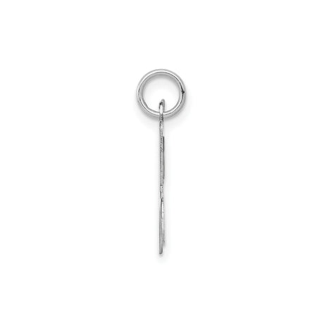 14k White Gold Initial H Pendant, Polished Script Letter Charm for Women