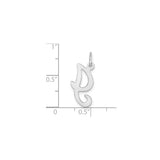14k White Gold Initial D Pendant, Script Letter Charm, Cursive Monogram Jewelry for Women