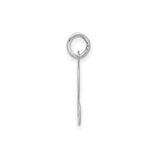 14k White Gold Script Initial L Pendant, Polished Cursive Letter Charm for Women