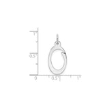 14k White Gold Letter O Pendant, Script Initial Charm, Minimalist Monogram Jewelry for Women
