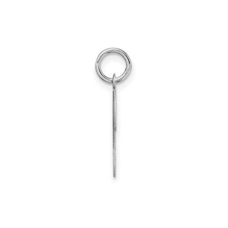 14k White Gold Initial J Pendant, Polished Script Letter Charm for Women or Unisex Wear