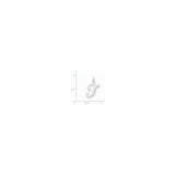 14k White Gold Initial J Pendant, Polished Script Letter Charm for Women or Unisex Wear