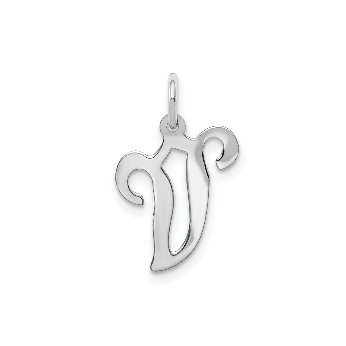 14k White Gold Chai Pendant with Stylized Hebrew Symbol, Jewish Religious Charm