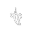 14k White Gold Chai Pendant with Stylized Hebrew Symbol, Jewish Religious Charm