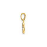 14k Multi-Tone Gold Initial C Pendant with Diamond Cut Details