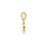 14k Yellow and Rhodium Gold Initial D Pendant with Diamond Accent, Monogram Charm