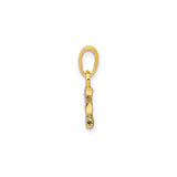 14k Multi-Tone Gold Letter F Pendant with Textured Rhodium and Diamond Cut Details for Women
